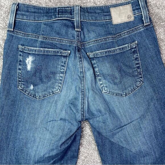 Ag Adriano Goldschmied The Beau Sloucy Skinny Distressed Medium Wash Jeans 25 - Picture 8 of 15